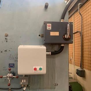 Motor starter and rotary isolator installed on factory plant
